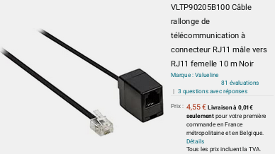 RJ11 extension cable