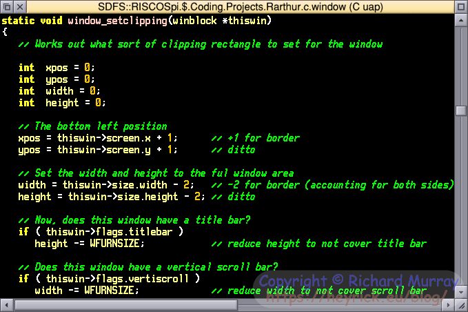 Rarthur source on RISC OS