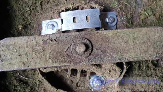 The deck repairs, underside.