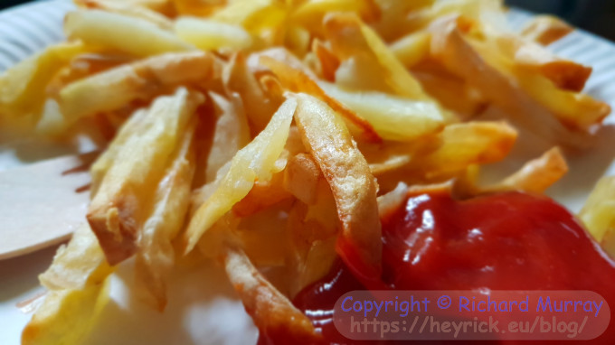 Chips and ketchup.