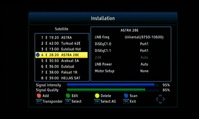 Setting up a satellite