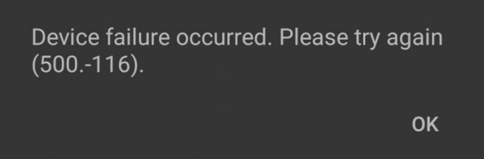 Netflix: Device failure 500.-116