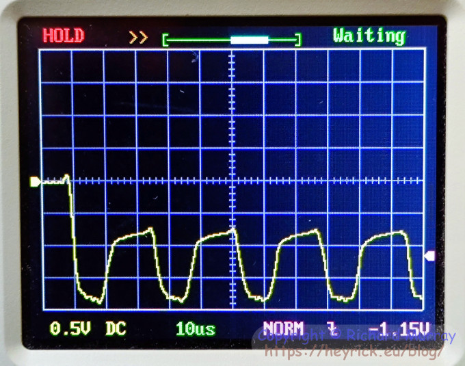 Oscilloscope, 10us timebase