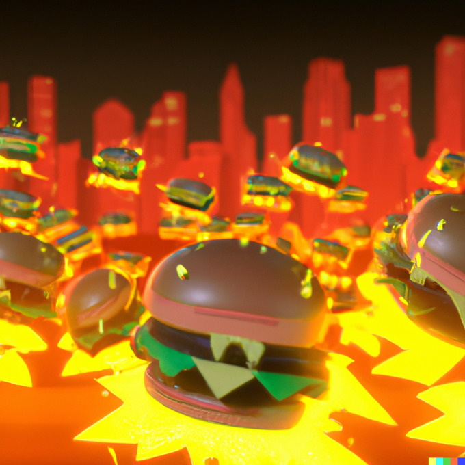 The burgers are attacking!