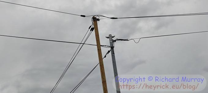 Wooden pole with fibre optic