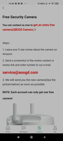 Free camera with 5* review