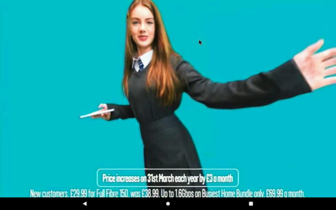 A screenshot from an advertisment