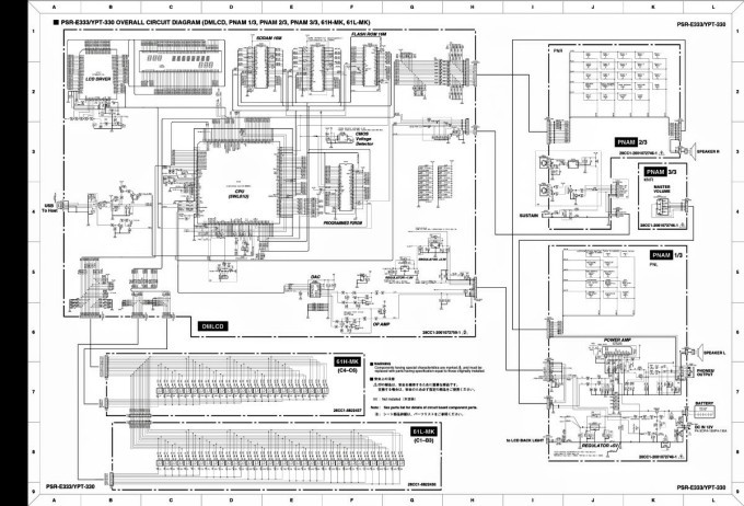 Yamaha PSR E333 block diagram