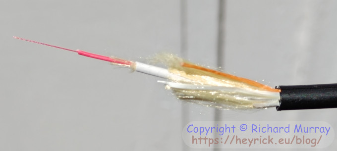 A stripped down fibre cable