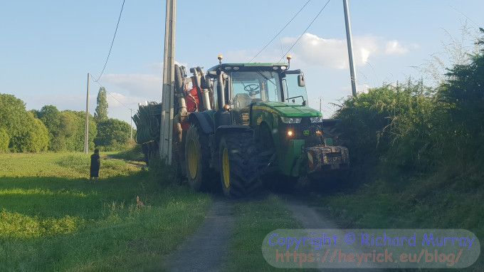 A tractor blocking my way