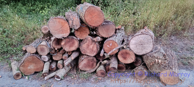 A pile of logs