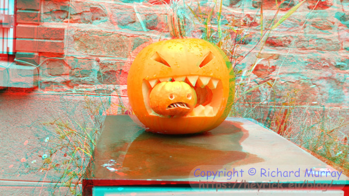 Anaglyph image - pumpkin