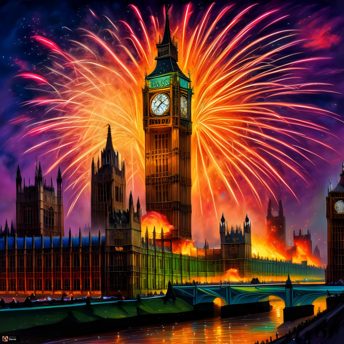 Fireworks over Westminster