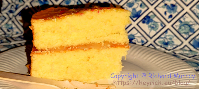 A slice of lemon cake