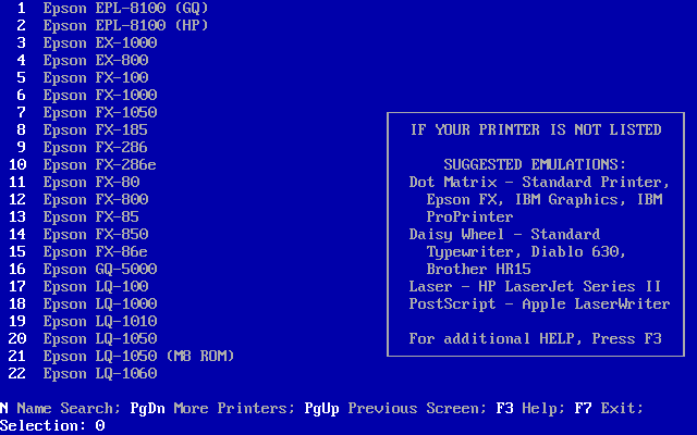 Screenshot of WordPerfect 5.1