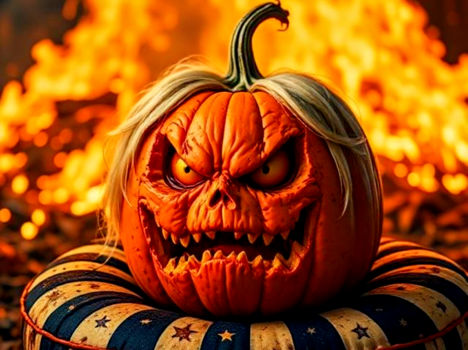 An angry pumpkin.