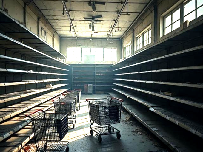 An abandoned supermarket.