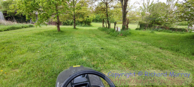 Trundling around with the mower
