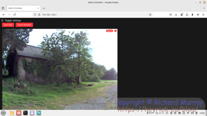 Revised ESP32-Cam web page.
