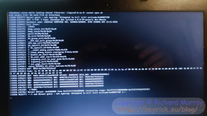 A photo of Linux post-panic
