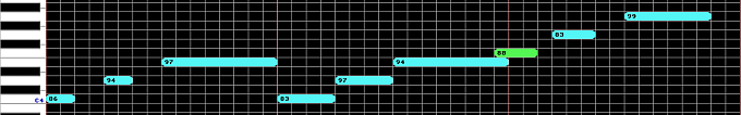 A screenshot of my MIDI sequencer.