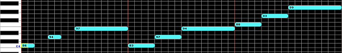 A screenshot of my MIDI sequencer.