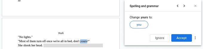 An example of the grammar checker failing.