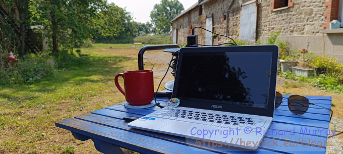 Sitting outside to write this.