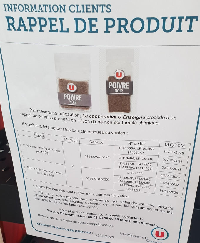 A product recall notice