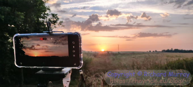 My phone live streaming the sunrise.