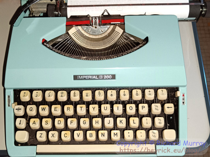 An old manual typewriter.