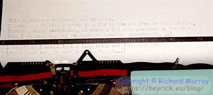 Faded writing from an old typewriter.
