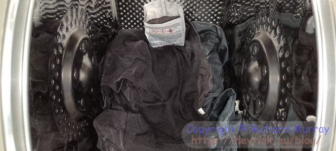 Off-black things in the washing machine