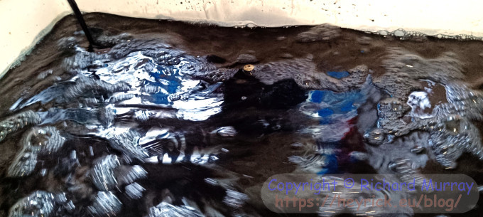 The washing machine spitting out BLACK water