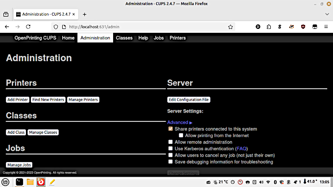 Configuring the printing system