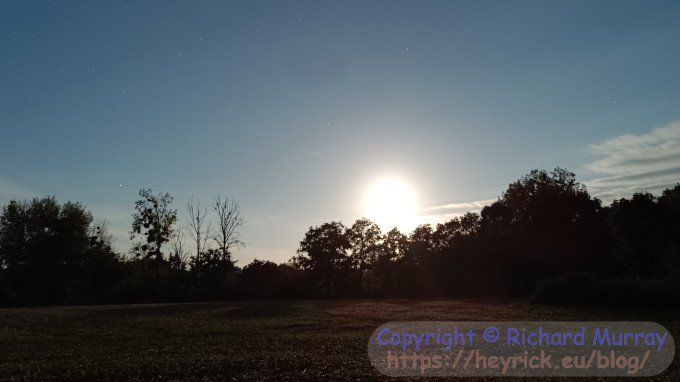 Looking southwest at the night sky.
