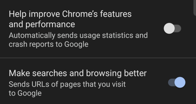 A screenshot of a data slurp option that ticked itself.