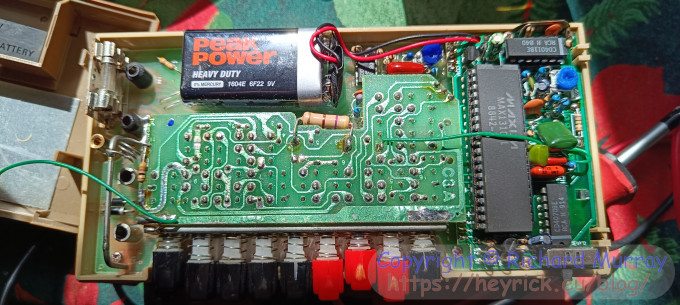 Inside the multimeter.