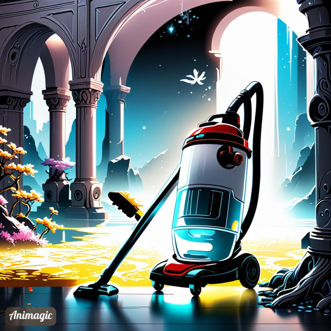 An AI generated futuristic vacuum cleaner