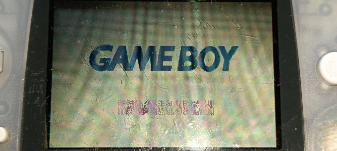 The GBA's screen showing data corruption.
