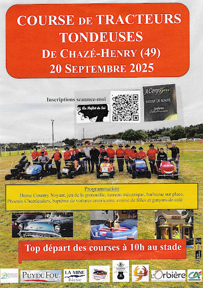 A flyer advertising the mower race.