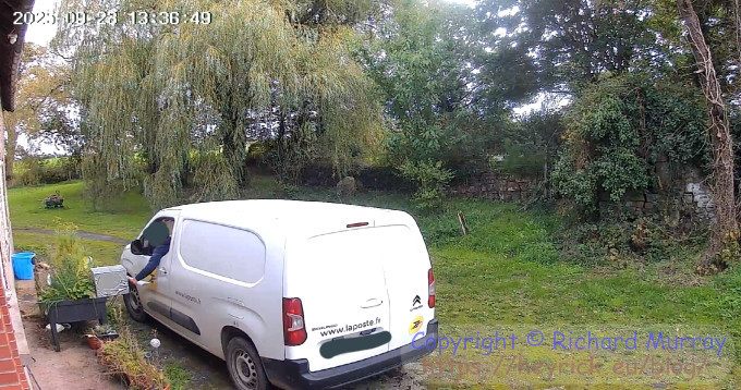 My security camera recording the post being delivered, again.