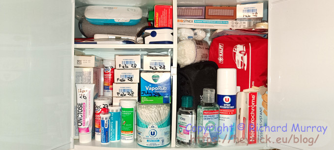 The inside of my medicine cabinet.