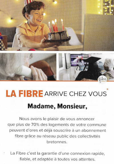 A sheet showing that I can now subscribe to fibre.