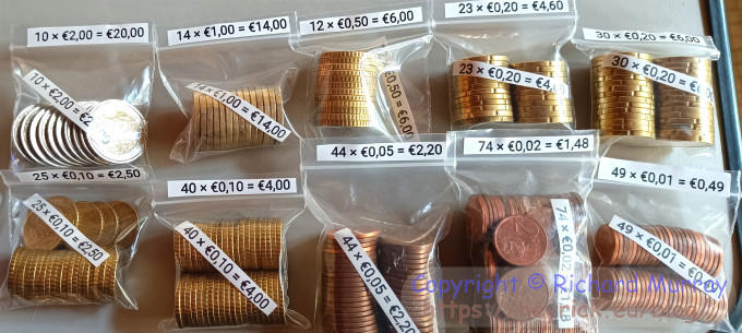 Sorting out what's in my piggy bank.