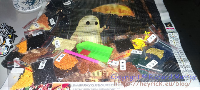 Cute ghost picture as a billion beads