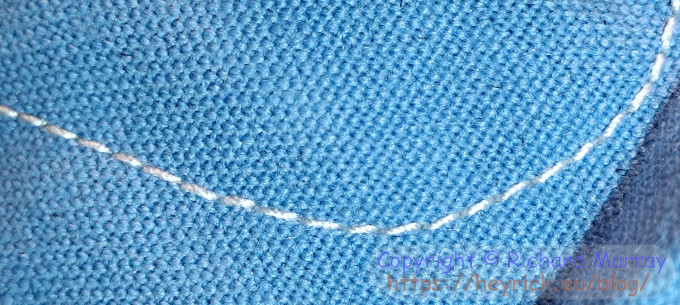 The top of the stitching.