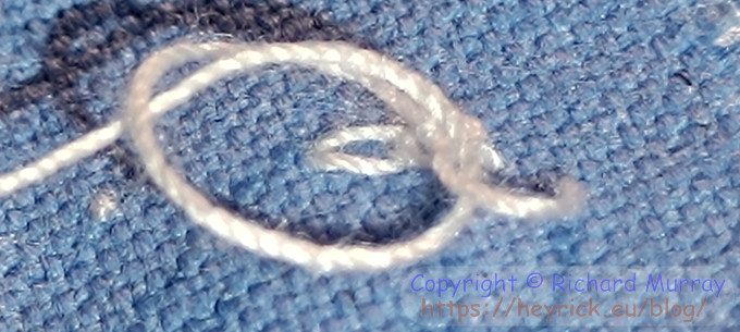 Tying off the stitching, step 2