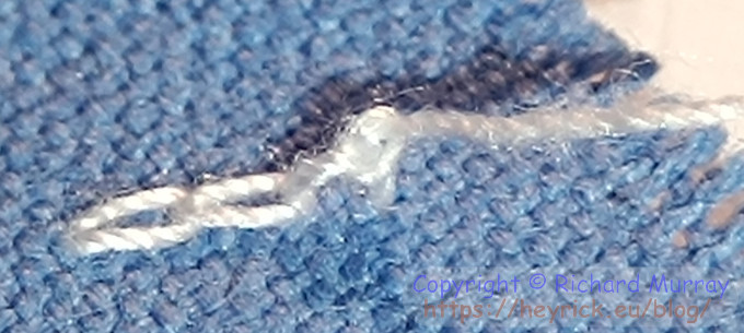 Tying off the stitching, step 3