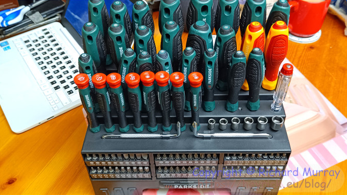 A comprehensive screwdriver set.